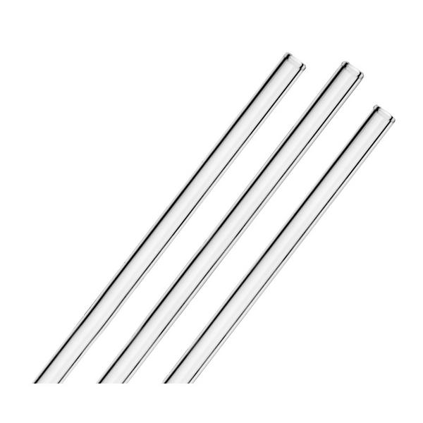 (6 kpl) Lasiset juomapillit - suorat - 150mm - sis. nailon puhdistusharja