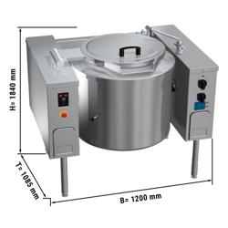 Elettrica Marmitta professionale / Pentola industriale ribaltabile - 150l - 18kW - Riscaldamento indiretto - con allacciamento idrico