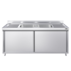 Spoelbakkast PREMIUM - 2000x700mm - met 2 spoelbakken in het midden