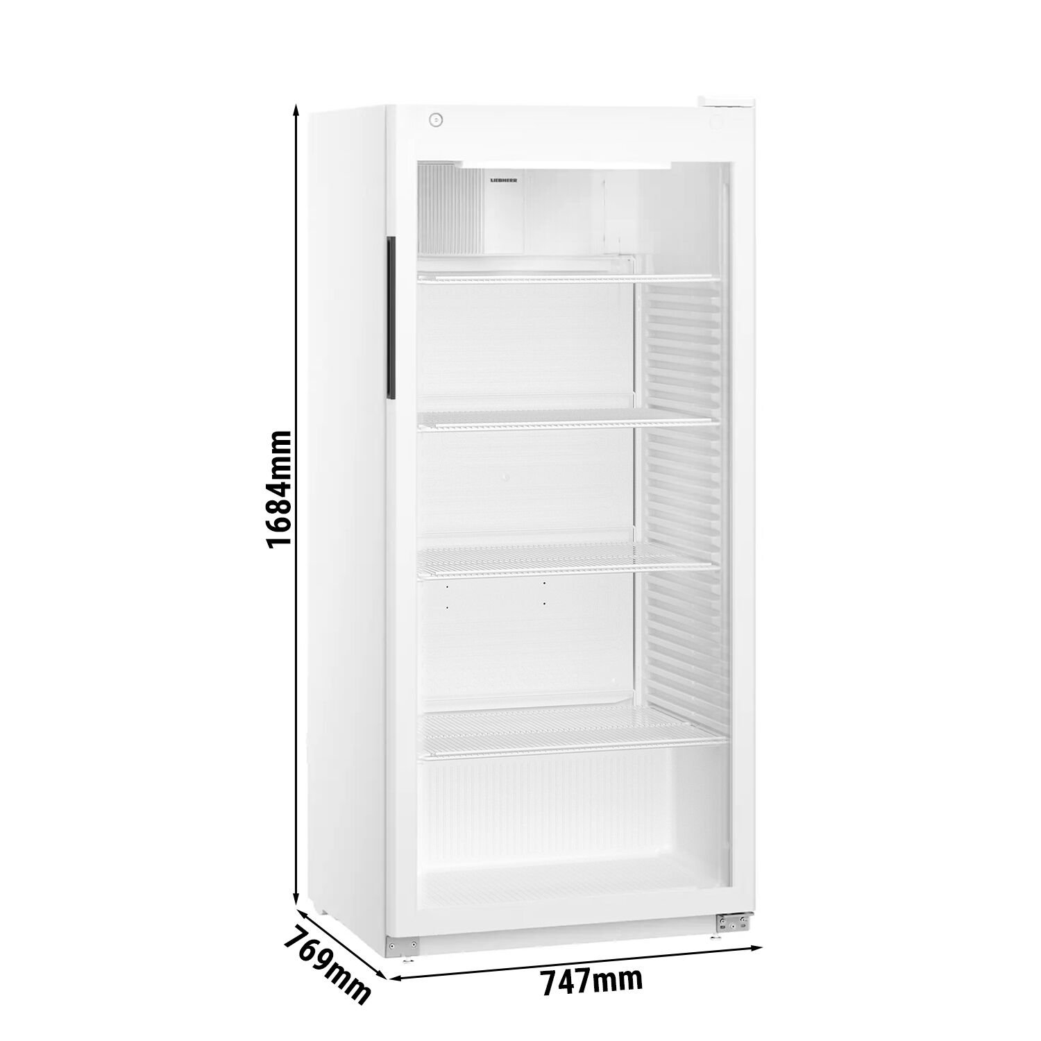 LIEBHERR | Réfrigérateur PERFORMANCE - 569 litres - Intérieur en plastique - Avec 1 porte en verre - Blanc       