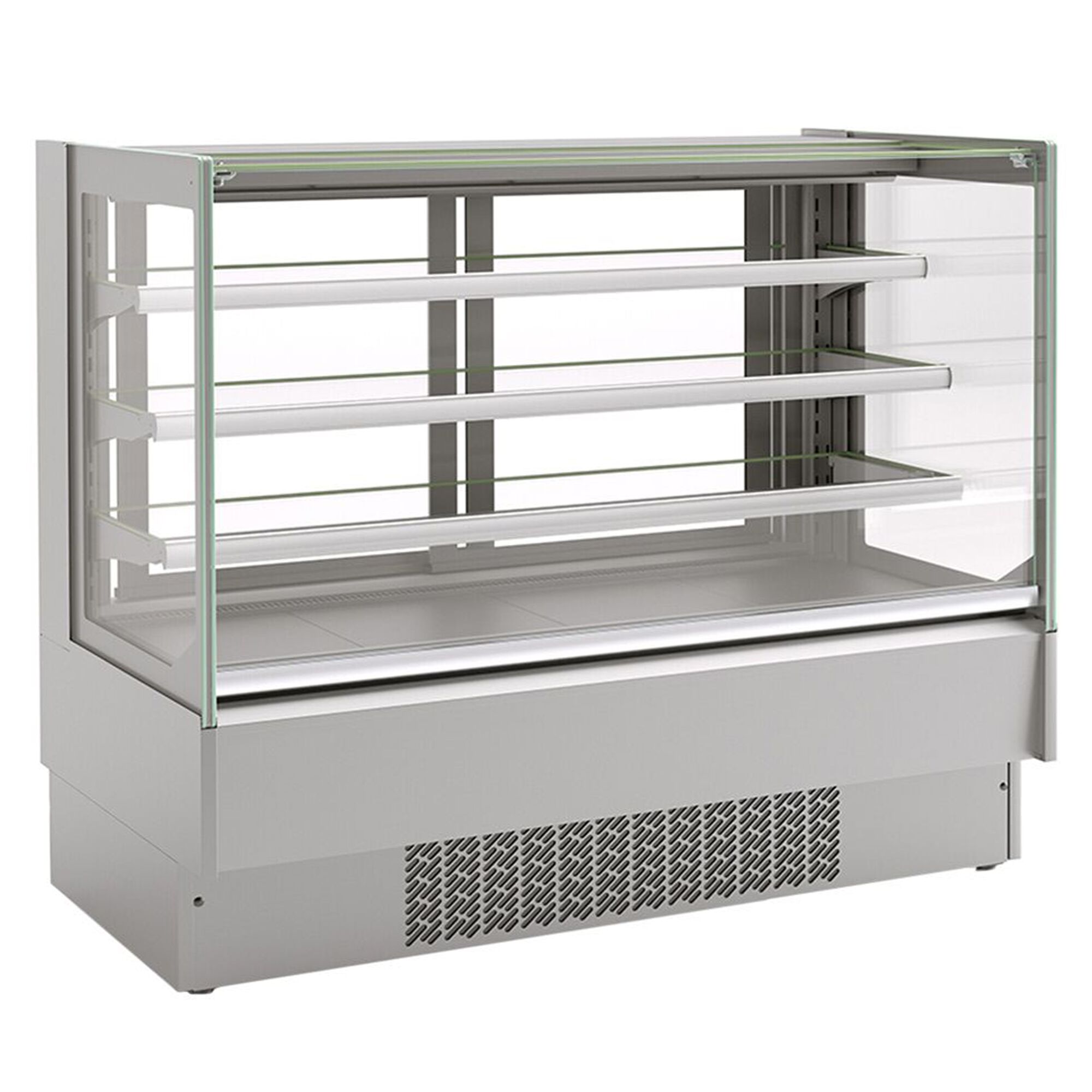 Vitrine de comptoir réfrigérée - 365L - 1250mm - Double vitrage - avec 3 étagères - portes coulissantes vitrées arrière