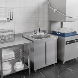 Commercial Sink Cabinet PREMIUM - 800x600mm - with 1 bowl centre