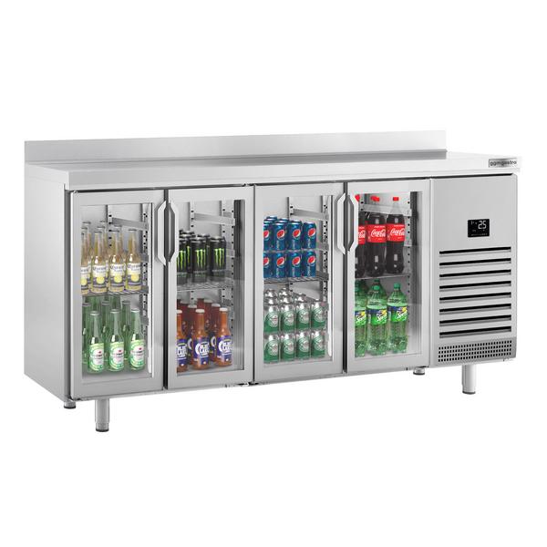 Barkoeledag PREMIUM PLUS - 2452x700mm - 630l - met 4 glazen deuren & spatrand