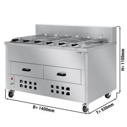 Kolgrill - 1 400 mm - med 6 spett - rostfritt stål
