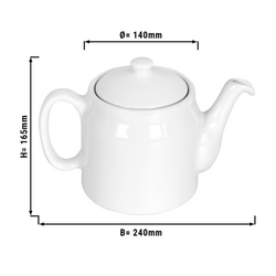 Theepot van porselein - 1,2 liter