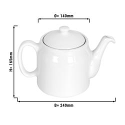 Teáskanna - 1,2 l - porcelán - fehér
