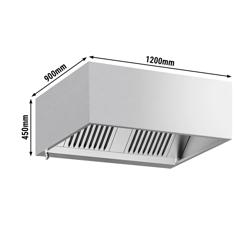 Commercial Wall-Mounted Extractor Hood - 1200mm - with Baffle Filters & Lighting