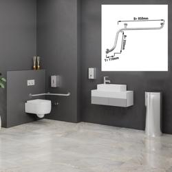 Maniglione angolare 90° - acciaio inox - Lunghezza: 350mm