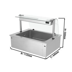 Einbau Eiswanne - 1000mm - 3x GN 1/1 - 130 Liter - mit Glas-Hustenschutz
