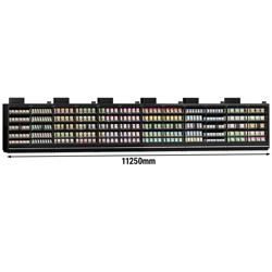 (6 pcs) Vitrine murale de congélation de supermarché - 11250mm - avec 4 portes battantes vitrées & 5 étagères - Noir