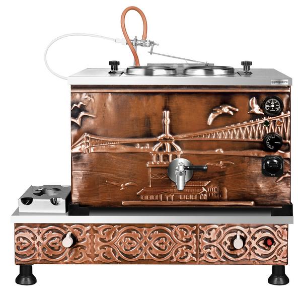 Commercial Gas & Electric Copper Tea Urn - 770mm - 22 Litres - Istanbul Design