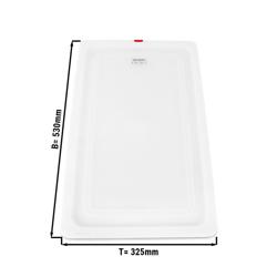 (6 szt.) Pokrywa GN GN 1/1 - z polipropylenu - 530x325mm - Wysokość:13mm - mleczna