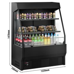 Supermarket-Zidna rashladna vitrina - 1220 mm - 300 l - s 2 policama - crna