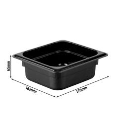 Polikarbonát edény GN 1/6 - fekete - 65 mm magasság