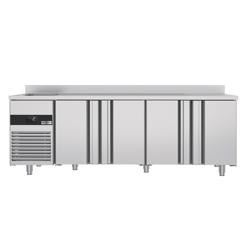 Koelwerkbank PREMIUM - 2360x700mm - 4 deuren, 1 spoelbak links & achterwand