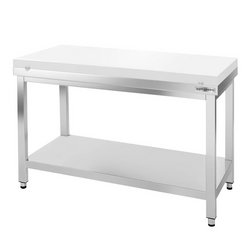 Roestvrijstalen werktafel PREMIUM - 1400x700mm - met bodemplaat zonder achterwand incl. snijplank