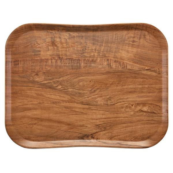 (12 adet) CAMBRO | CENTURY™ - Fiberglas tepsi - dikdörtgen - 430x330mm - ahşap görünümlü zeytin kahvesi - pürüzsüz