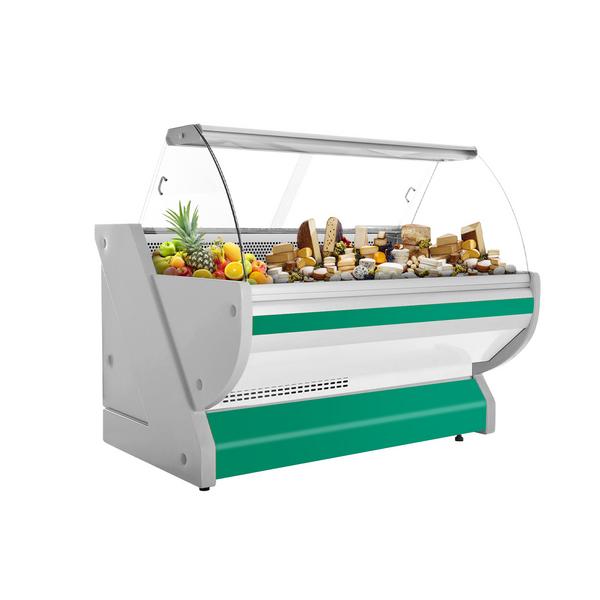 Vitrina de refrigeración - 1725x1150mm - vitrina expositora - iluminación - frontal curvo - color verde