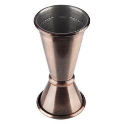 (6 st) Jigger i rostfritt stål - antik-koppar - dubbelsidig - 2 cl & 4 cl - med nivåstreck 1 cl & 3 cl