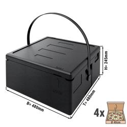 Thermobox / cutie pentru pizza - 420x420x175 mm - pentru 4 pizza Ø 40 cm