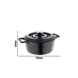 сковорода - литий алюміній - Ø 140 мм - висота: 63 мм - антипригарне покриття - зі алюмінієвою кришкою - сумісна з усіма типами плит, включно з індукційними - чорний