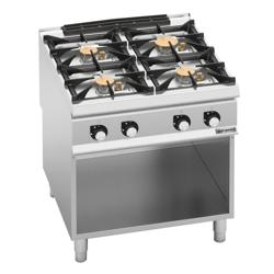 Cucina a gas professionale - PAOLO 900 - 800x900x940mm - 28,0 kW - 4 fuochi - su vano aperto - alta potenza