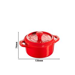STAUB | CERAMIQUE - طنجرة كوكوت صغيرة - بقطر 100 مم - دائرية - سيراميك - أحمر كرزي