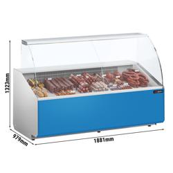 Koeltoonbank - 1881x979mm - 387 liter - front hellblauw - rechte ruit