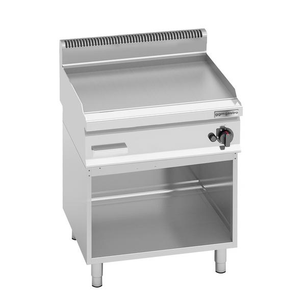 Plancha à gaz - plaque acier - 8,0 kW - Lisse - Surface de cuisson : 596x430mm - incl. support