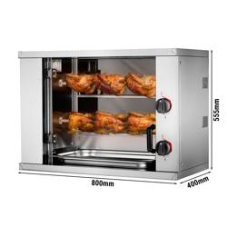 Mini Girarrosto elettrico - 4,4kW - con 2 spiedini per un massimo di 6 polli