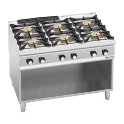 Gasfornuis - Paolo 900 - 1200x900x940mm - 60,0 kW - 6-pits - hoog vermogen