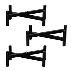 (3 buc) Suport pentru bufet - oțel inoxidabil, negru, pulbere vopsită - 21x21 cm - Înălțime: 120 mm