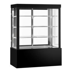 Vitrine de comptoir réfrigérée - 1400L - 1500mm - Double vitrage - avec 3 étagères - portes coulissantes vitrées arrière - Noir