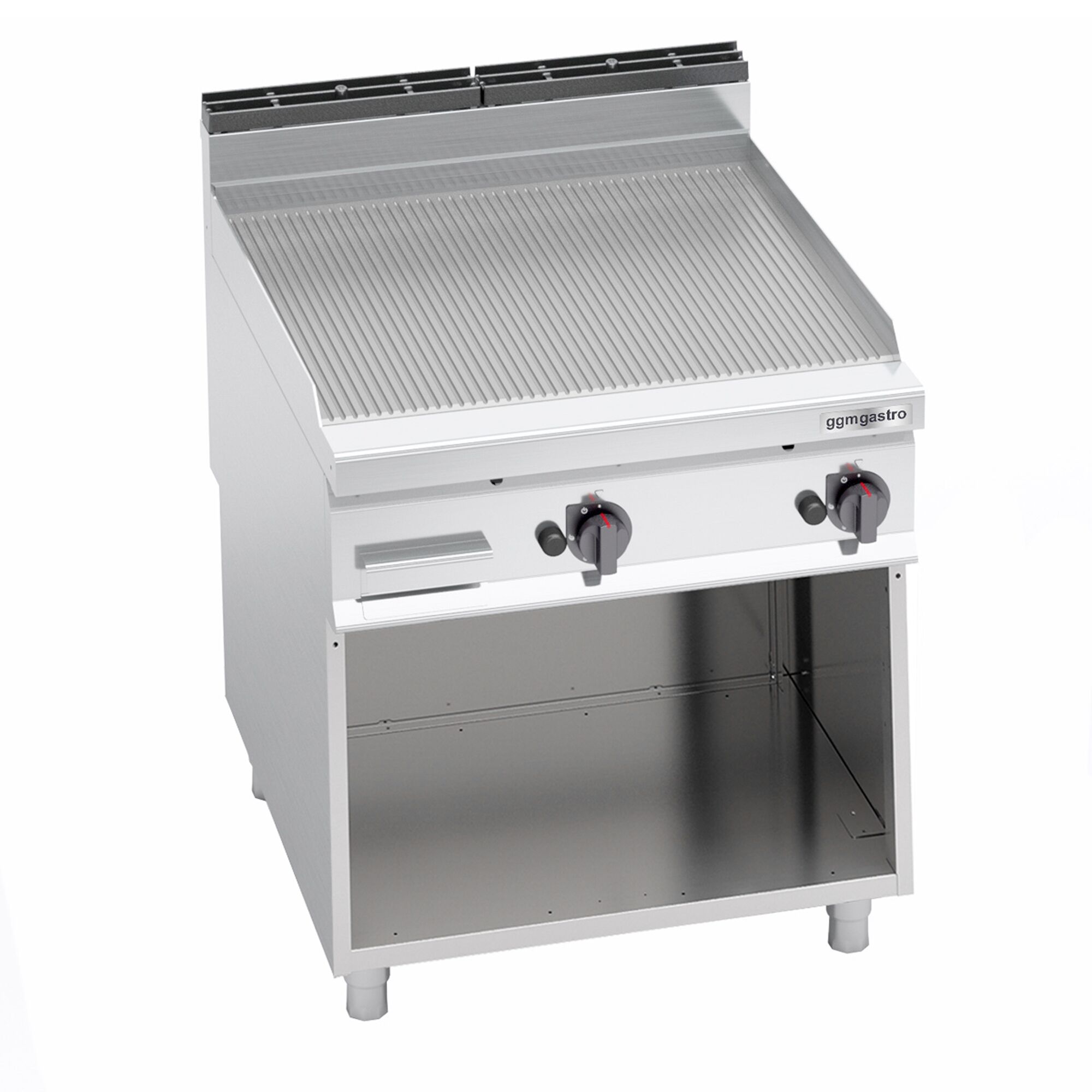 Commercial Gas Griddle - 20.0kW - Ribbed Plate - Cooking area: 796x667mm - on Stand