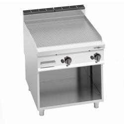 Fry Top Gas Professionale - 20,0 kW - Rigato - Superficie di cottura: 796x667mm - incl. sottotelaio
