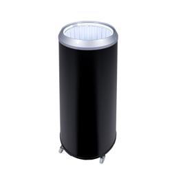 GASTRO-COOL | Party koeler / koelbak - 71 liter - Glazen deksel & wielen - Zwart
