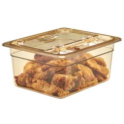 (6 stuks) CAMBRO | H-PAN™ - Hittebestendige GN bakken 1/2 - Amber - Hoogte: 150mm
