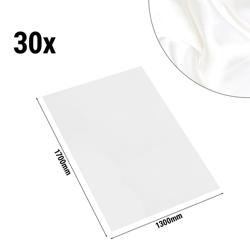 (30 Stück) Damast Tischdecke Porto - glatt Satin - 220g/m² - 130x170cm - Weiß