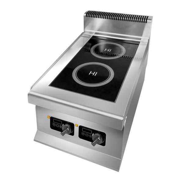 Inductiekookplaat - 400x700mm - 6,0 kW - 2 kookzones