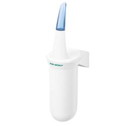 AIR-WOLF | Wall-Mounted Toilet Brush Holder – Closed - ABS Plastic - White - Nylon Brush