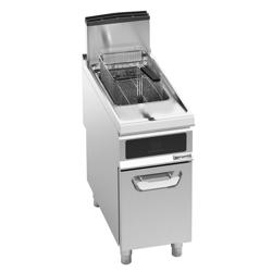 Frytownica gazowa jednokomorowa stacjonarna na szafce - 20L - 17,5kW - z systemem filtrowania oleju
