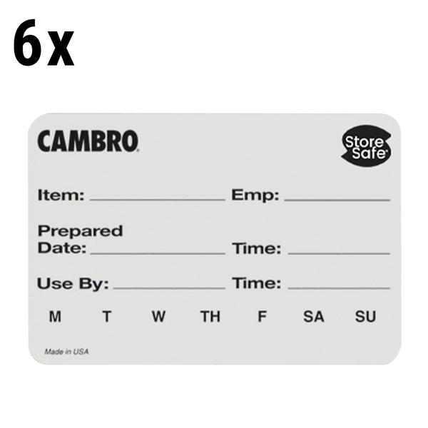 (6 stuks) CAMBRO | StoreSafe® Rotatielabels - 250 labels per rol
