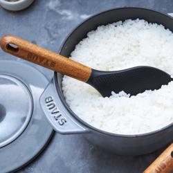 STAUB | Łyżka do ryżu – 220 mm – silikon – czarna/drewniana