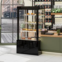 Vitrine de comptoir réfrigérée - 850L - 1000mm - Double vitrage - avec 3 étagères - portes coulissantes vitrées arrière - Noir