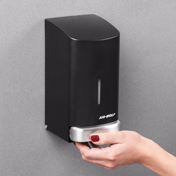 AIR-WOLF | Zeep & desinfectie dispenser met drukknop - 800ml - Roestvrij staal - Zwart