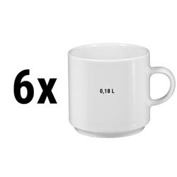 (6 pcs) SELTMANN WEIDEN | Coffee Cups Savoy – White Porcelain – 180 ml – Dishwasher-safe