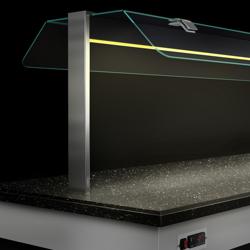 Banco buffet refrigerato DUBLINO - 2000mm - con piano refrigerato - su ruote - Nero - Self Service