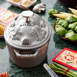 STAUB | LA COCOTTE - Кокотниця - Кришка у формі поросяти - Овальна - 170 мм - Чавунна - Графітово-сіра