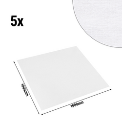 (5 stuks) Damast overtrek Ticino Atlas - 100 x 100 cm - Wit	 