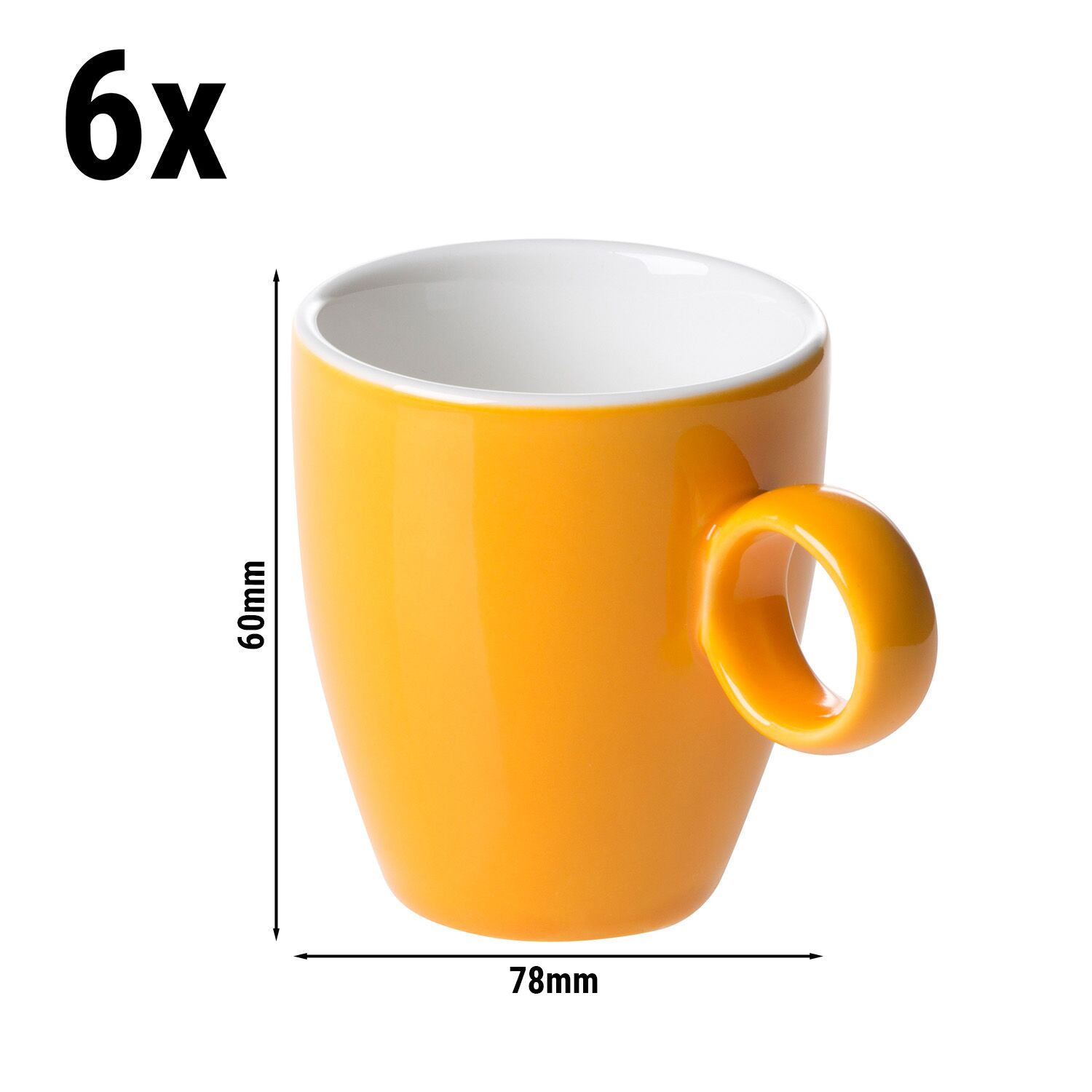 (6 pcs) BART - Tasse à espresso Colour Cafe - 65ml - Orange